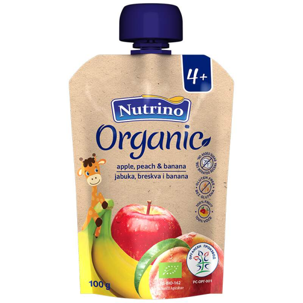 Nutrino Organic Pire jabuka, breskva, banana, 100 g