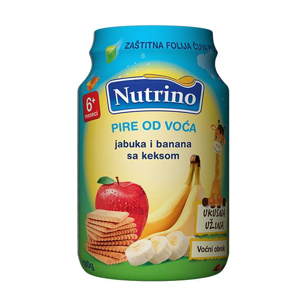 Nutrino pire od voća - Jabuka i banana sa keksom 190g