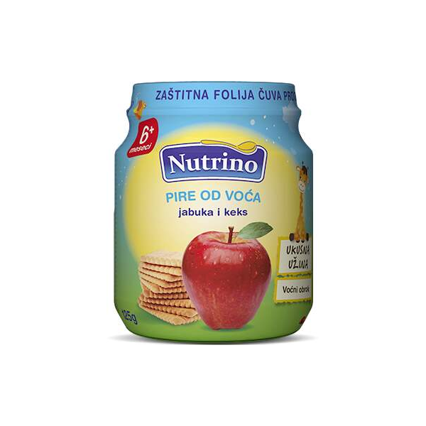 Nutrino Pire od voća jabuka i keks 125 g
