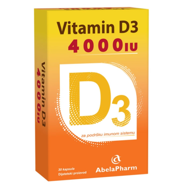 Abela Pharm Vitamin D3 4000 IJ 30 kapsula