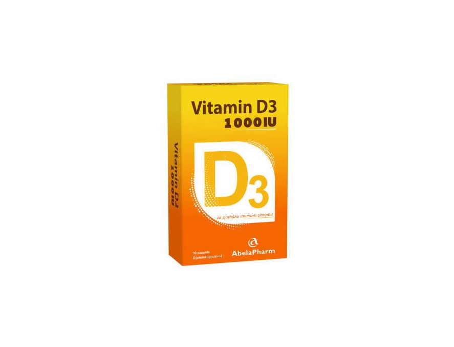 Abela Pharm Vitamin D3 1000 IJ, 30 kapsula