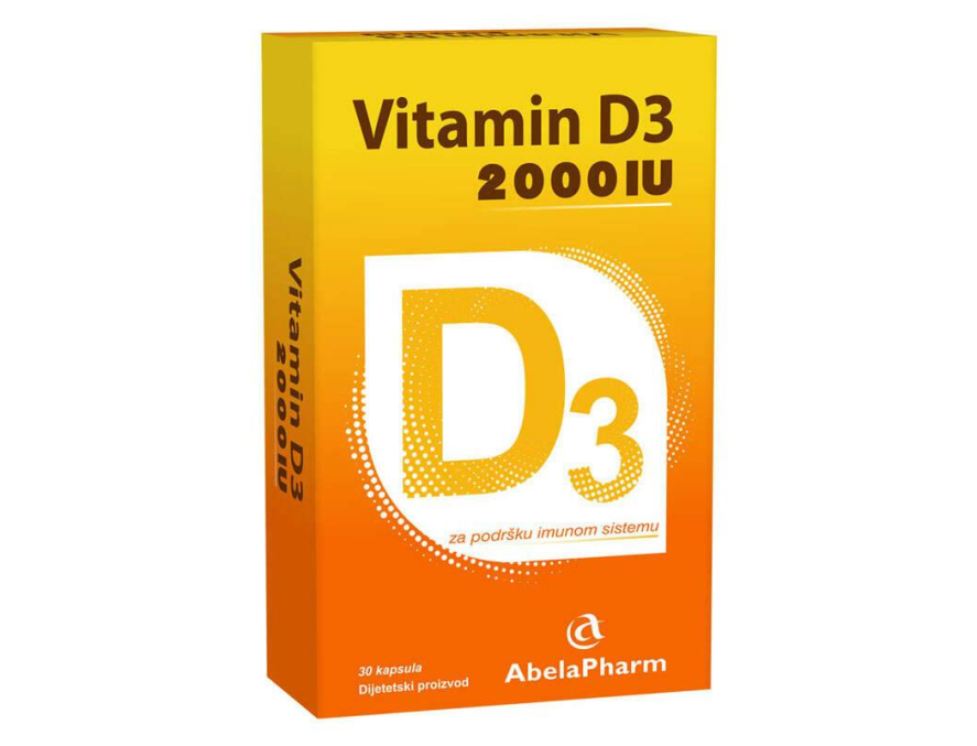 Abela Pharm Vitamin D3 2000 IJ, 30 kapsula