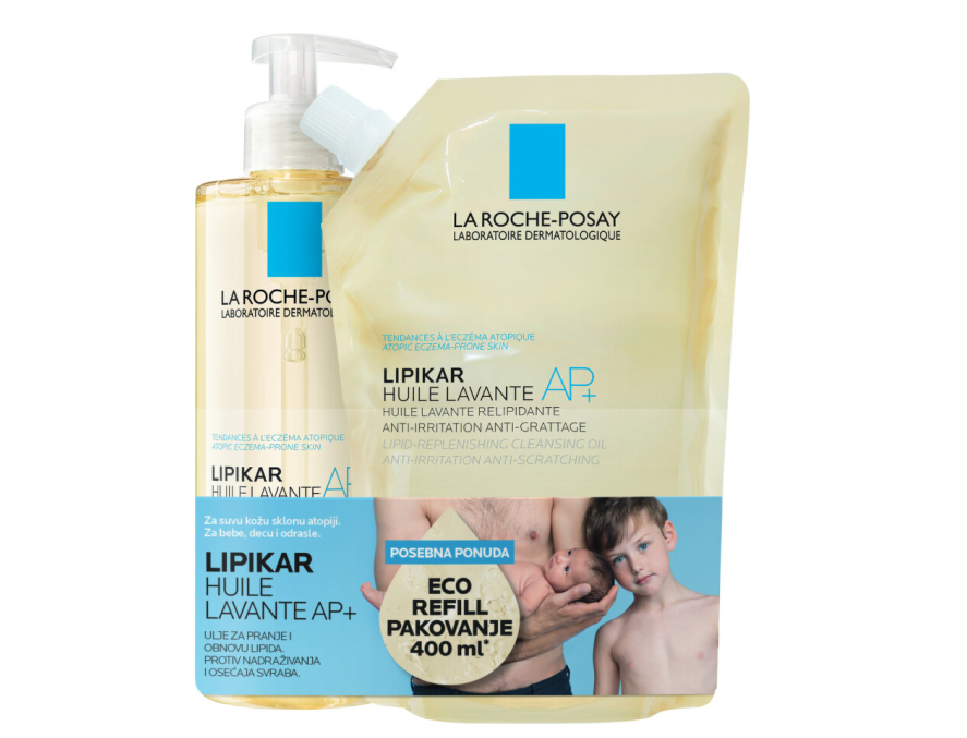 La Roche-Posay Lipikar Huile Lavante AP+ ulje za pranje kože 400ml + 50% popusta na Refill pakovanje 400ml