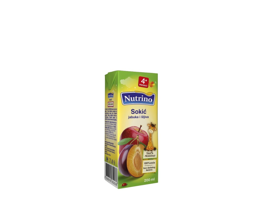 Nutrino sokić jabuka i šljiva 200 ml
