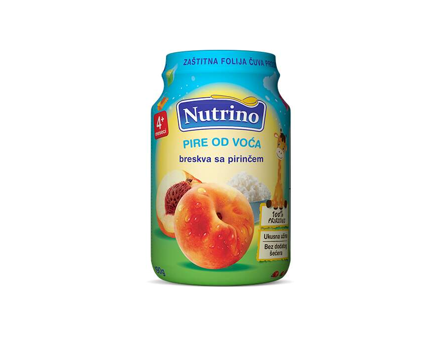 Nutrino Pire od voća breskva i pirinac 190 g