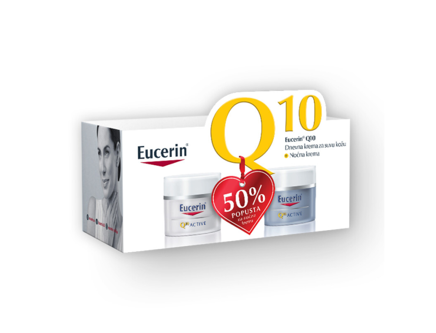 Eucerin Box Q10 Dnevna krema za suvu kožu + Noćna krema sa 50% popusta