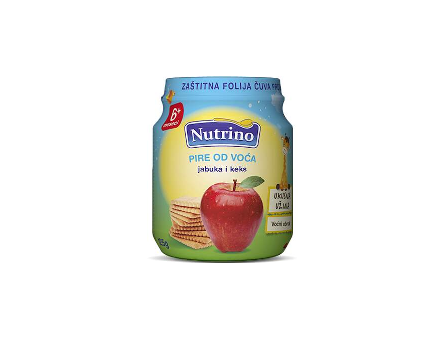 Nutrino Pire od voća jabuka i keks 125 g