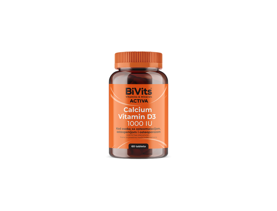 BiVits ACTIVA Kalcijum + Vitamin D3 1000IU 60 tableta