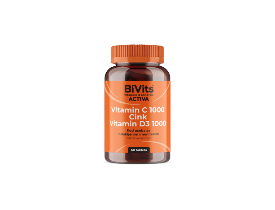 BiVits ACTIVA Vitamin C 1000 Cink Vitamin D3 1000 60 tableta